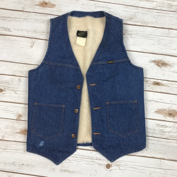 lined denim vest